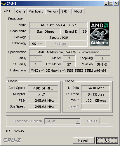 Athlon 64 FX-57 @ 4181 МГц