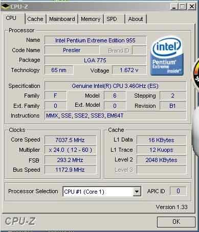 Pentium XE 955 @ 7 ГГц