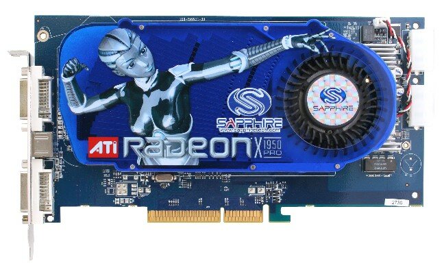 фотография видеокарты X1950 Pro с интерфейсом AGP от Sapphire