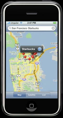 Apple iPhone Google Map Service