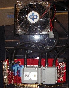 Фотография Radeon HD 2900XT от MSI с системой водяного охлаждения