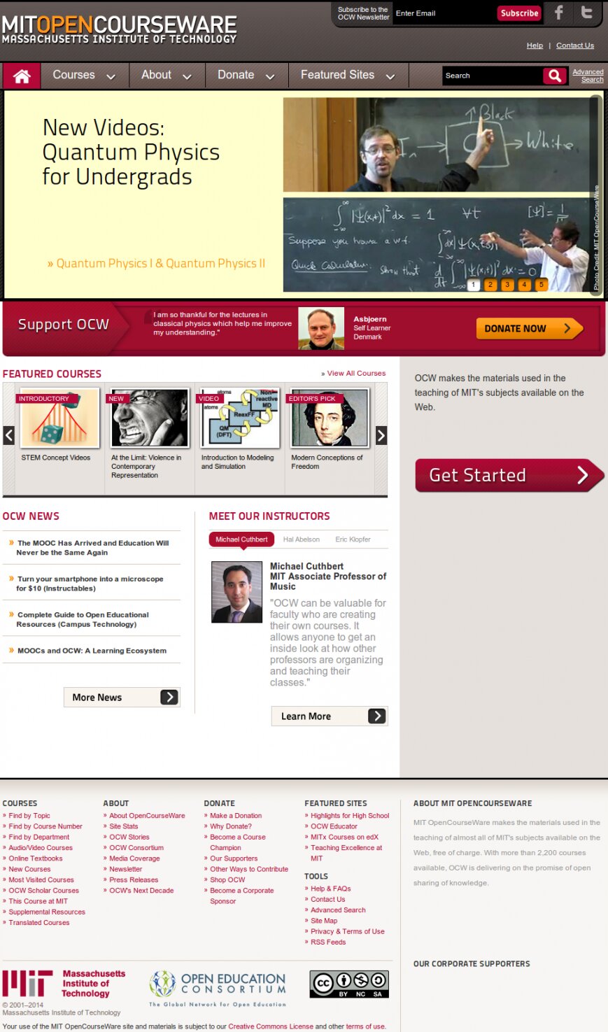 Сайт дня: MITOpenCourseWare - лучшее техническое образовании для всех даром